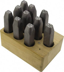 C.H. Hanson - 10 Piece, 1/8" Character Steel Stamp Set - Double Digit Figures, Double Digits - Apex Tool & Supply