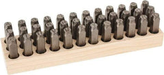 C.H. Hanson - 36 Piece, 1/2" Character Steel Stamp Set - Letters & Figures, Standard - Apex Tool & Supply