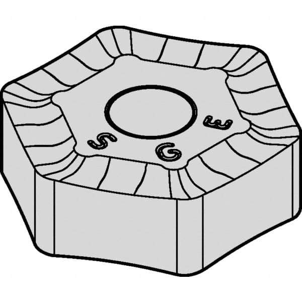 Kennametal - HNHX5355 GE Grade KC514M Carbide Milling Insert - TiAlN Finish, 0.219" Thick, 0.638" Inscribed Circle, 2mm Corner Radius - Apex Tool & Supply