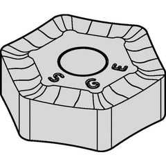 Kennametal - HNHX5355 GE Grade KC514M Carbide Milling Insert - TiAlN Finish, 0.219" Thick, 0.638" Inscribed Circle, 2mm Corner Radius - Apex Tool & Supply