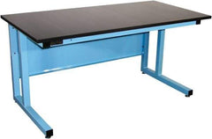 Proline - 72 Wide x 30" Deep x 30" High, Epoxy Resin Workbench - Fixed Legs With Adjustable Height Glides, Blue - Apex Tool & Supply