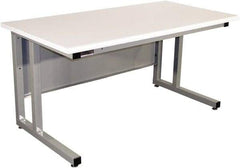 Proline - 72 Wide x 30" Deep x 30" High, Plastic Laminate Workbench - Fixed Legs With Adjustable Height Glides, Gray - Apex Tool & Supply