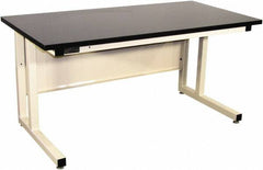 Proline - 72 Wide x 30" Deep x 30" High, Chem-Guard Workbench - Fixed Legs With Adjustable Height Glides, Beige - Apex Tool & Supply