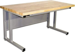 Proline - 72 Wide x 30" Deep x 30" High, Butcher Block Maple Workbench - Fixed Legs With Adjustable Height Glides, Gray - Apex Tool & Supply