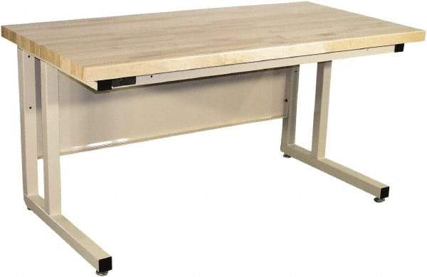 Proline - 72 Wide x 30" Deep x 30" High, Butcher Block Maple Workbench - Fixed Legs With Adjustable Height Glides, Beige - Apex Tool & Supply