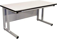Proline - 72 Wide x 30" Deep x 30" High, Plastic Laminate Workbench - Fixed Legs With Adjustable Height Glides, Gray - Apex Tool & Supply