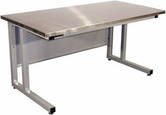 Proline - 72 Wide x 30" Deep x 30" High, Stainless Steel Workbench - Fixed Legs With Adjustable Height Glides, Gray - Apex Tool & Supply