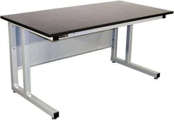 Proline - 72 Wide x 30" Deep x 30" High, Chem-Guard Workbench - Fixed Legs With Adjustable Height Glides, Gray - Apex Tool & Supply