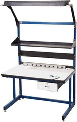 Proline - 60 Wide x 30" Deep x 36" High, Static Dissipative Workbench - Adjustable Height Legs, Blue & Black - Apex Tool & Supply