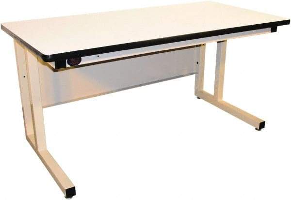 Proline - 60 Wide x 30" Deep x 30" High, Plastic Laminate Workbench - Fixed Legs With Adjustable Height Glides, Beige - Apex Tool & Supply