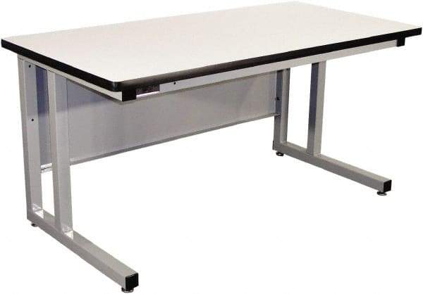 Proline - 60 Wide x 30" Deep x 30" High, Plastic Laminate Workbench - Fixed Legs With Adjustable Height Glides, Gray - Apex Tool & Supply
