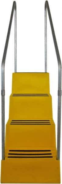 Diversified Plastics - 4 Steps, 6' 1-1/2"' High, Polypropylene Step Stand - 500 Lb Load Capacity, 22" Base Width - Apex Tool & Supply