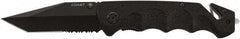 Coast Cutlery - 3-1/4" Blade, 8.12" OAL, Partially Serrated Multi-Blade Knife - 4.87" Closed Length, Aluminum - Apex Tool & Supply