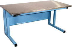 Proline - 60 Wide x 30" Deep x 30" High, Stainless Steel Workbench - Fixed Legs With Adjustable Height Glides, Blue - Apex Tool & Supply