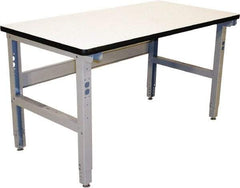 Proline - 60 Wide x 36" Deep x 36" High, Plastic Laminate Workbench - Adjustable Height Legs, Gray - Apex Tool & Supply