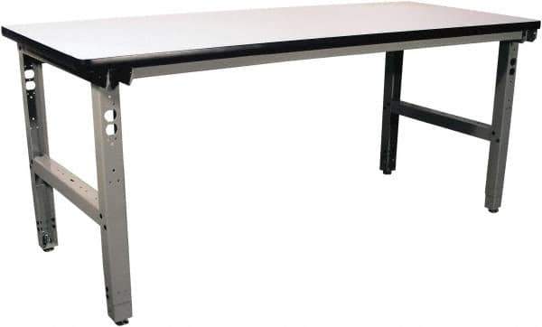 Proline - 72 Wide x 36" Deep x 36" High, Plastic Laminate Workbench - Adjustable Height Legs, Gray - Apex Tool & Supply