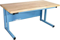 Proline - 60 Wide x 30" Deep x 30" High, Plastic Laminate Workbench - Fixed Legs With Adjustable Height Glides, Blue - Apex Tool & Supply