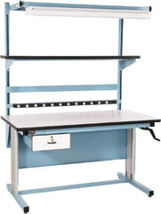 Proline - 72 Wide x 30" Deep x 42" High, Static Dissipative Workbench - Adjustable Height Legs, Blue - Apex Tool & Supply