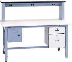 Proline - 60 Wide x 30" Deep x 36" High, Static Dissipative Workbench - Adjustable Height Legs, Blue - Apex Tool & Supply