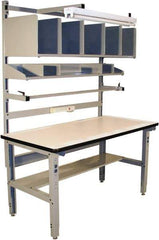 Proline - 60 Wide x 30" Deep x 36" High, Static Dissipative Workbench - Adjustable Height Legs, Light Gray - Apex Tool & Supply