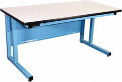 Proline - 72 Wide x 30" Deep x 30" High, Static Dissipative Workbench - Fixed Legs With Adjustable Height Glides, Blue - Apex Tool & Supply
