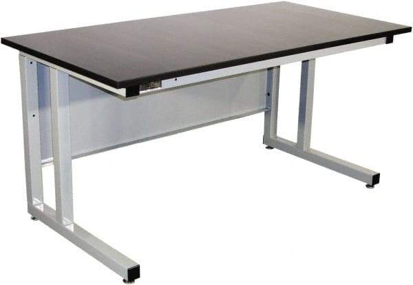 Proline - 60 Wide x 30" Deep x 30" High, Chem-Guard Workbench - Fixed Legs With Adjustable Height Glides, Gray - Apex Tool & Supply