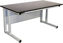 Proline - 60 Wide x 30" Deep x 30" High, Chem-Guard Workbench - Fixed Legs With Adjustable Height Glides, Gray - Apex Tool & Supply