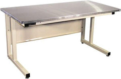 Proline - 60 Wide x 30" Deep x 30" High, Stainless Steel Workbench - Fixed Legs With Adjustable Height Glides, Beige - Apex Tool & Supply