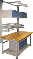 Proline - 60 Wide x 30" Deep x 36" High, Butcher Block Maple Workbench - Adjustable Height Legs, Gray - Apex Tool & Supply