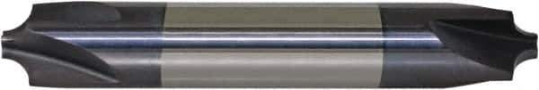 ProMax - 0.05" Radius, 1/4" Mill Diam, 4 Flute Solid Carbide Corner Rounding End Mill - Double End, AlTiN Finish, 2-1/2" OAL, 1/4" Shank Diam - Apex Tool & Supply