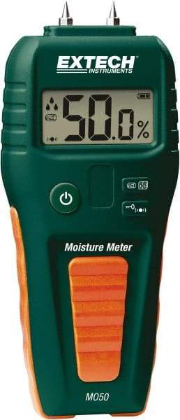 FLIR - 41 to 113°F Operating Temp, Moisture Meter - Digital Display, Accurate to ±3%, Includes (4) Pins, Protective Cap, 9V Battery - Apex Tool & Supply