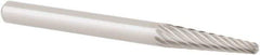 OSG - 1/8" Cut Diam, 1/8" Shank Diam, Taper Head Fluted Cut Burr - Carbide, Radius End, 1/2" LOC, 1-1/2" OAL - Apex Tool & Supply