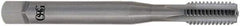 OSG - M10x1.25 Metric Fine 4 Flute Bright Finish Solid Carbide Straight Flute Machine Tap - Bottoming, Right Hand Thread, 75mm OAL, 32mm Thread Length, H4 Limit, Oversize - Apex Tool & Supply
