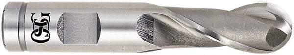 OSG - 1-1/4" Diam, 2-1/2" LOC, 2 Flute Powdered Metal Ball End Mill - Uncoated, Single End, 5" OAL, 1-1/4" Shank Diam, Spiral Flute - Apex Tool & Supply