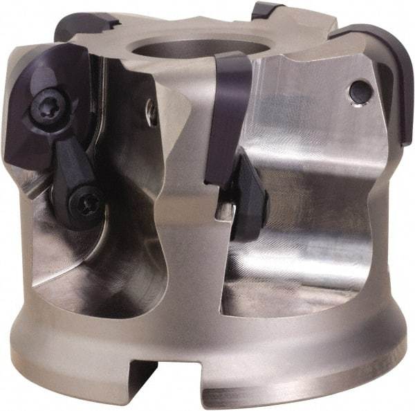 OSG - 4 Inserts, 3.15" Cutter Diam, 0.118" Max Depth of Cut, Indexable High-Feed Face Mill - 1-1/4" Arbor Hole Diam, 2.48" High, DFR20R080M31.7-04 Toolholder, ADMT20.. Inserts, Series PHOENIX-PDR - Apex Tool & Supply