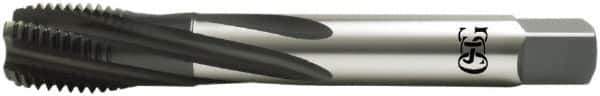 OSG - M24x3.00 Metric Coarse 5 Flute Modified Bottoming Spiral Flute Tap - Vanadium High Speed Steel, Oxide Finish, Right Hand Flute, Right Hand Thread, D9, Series 13126 - Apex Tool & Supply