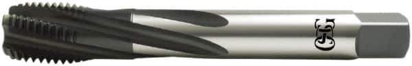OSG - 5/8-11 UNC 4 Flute 2B Modified Bottoming Spiral Flute Tap - Vanadium High Speed Steel, Oxide Finish, 110mm OAL, Right Hand Flute, Right Hand Thread, Series 13024 - Apex Tool & Supply