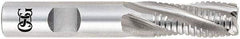 OSG - 2" Diam, 2" LOC, 8 Flute Cobalt Roughing & Finishing Square End Mill - Uncoated, 4-1/2" OAL, 1-1/4" Shank Diam, Weldon Shank, 30° Helix, Centercutting, Regular Length - Apex Tool & Supply