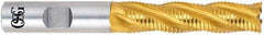 OSG - 1-1/4" Diam, 3" LOC, 6 Flute Cobalt Roughing Square End Mill - TiN Finish, 5-1/2" OAL, 1-1/4" Shank Diam, Single End - Apex Tool & Supply