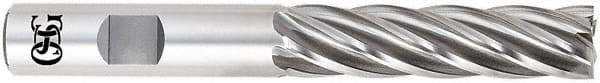 OSG - 1-1/4", 4" LOC, 1-1/4" Shank Diam, 6-1/2" OAL, 6 Flute, Powdered Metal Square End Mill - Single End, Uncoated, Spiral Flute, 30° Helix, Centercutting, Right Hand Cut, Right Hand Flute, Series 646 - Apex Tool & Supply