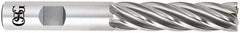 OSG - 1-1/4", 4" LOC, 1-1/4" Shank Diam, 6-1/2" OAL, 6 Flute, Powdered Metal Square End Mill - Single End, Uncoated, Spiral Flute, 30° Helix, Centercutting, Right Hand Cut, Right Hand Flute, Series 646 - Apex Tool & Supply