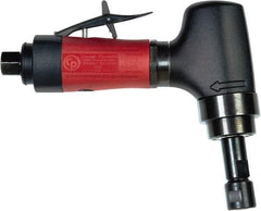 Chicago Pneumatic - 1/4" Collet, Angle Handle, Air Angle Die Grinder - 20,000 RPM, Rear Exhaust, 8.25 CFM, 0.7 hp, 90 psi, 1/4 BSP Inlet - Apex Tool & Supply