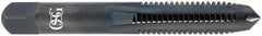 OSG - 1-14 UNS 3B 4 Flute TiCN Finish High Speed Steel Straight Flute Standard Hand Tap - Taper, Right Hand Thread, 5-1/8" OAL, 2-1/2" Thread Length, H4 Limit, Oversize - Apex Tool & Supply