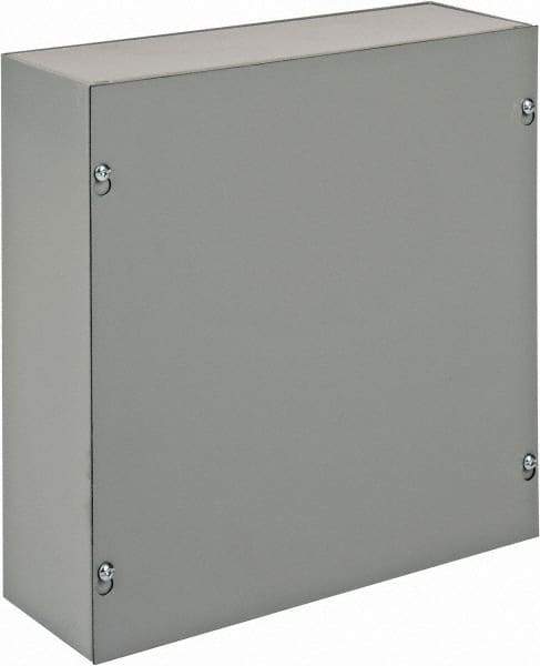 nVent Hoffman - Steel Junction Box Enclosure Screw Flat Cover - NEMA 1, 12" Wide x 12" High x 4" Deep - Apex Tool & Supply
