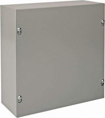 nVent Hoffman - Steel Junction Box Enclosure Screw Flat Cover - NEMA 1, 10" Wide x 10" High x 4" Deep - Apex Tool & Supply