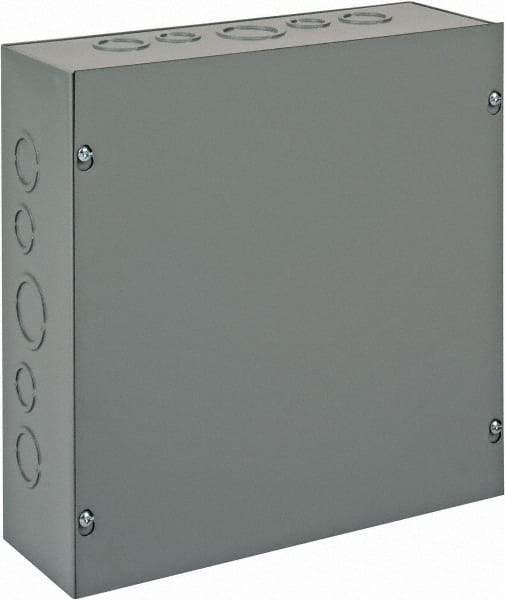 nVent Hoffman - Steel Junction Box Enclosure Screw Flat Cover - NEMA 1, 12" Wide x 12" High x 4" Deep - Apex Tool & Supply