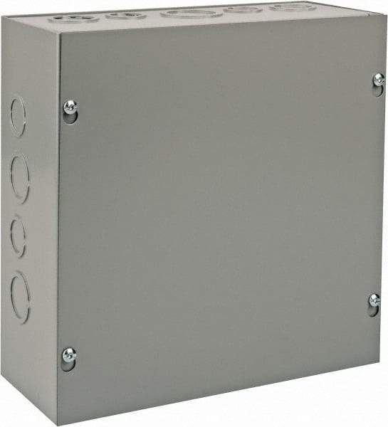 nVent Hoffman - Steel Junction Box Enclosure Screw Flat Cover - NEMA 1, 10" Wide x 10" High x 4" Deep - Apex Tool & Supply