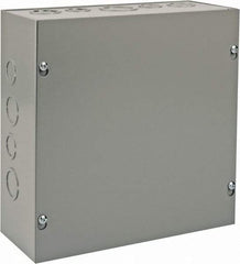 nVent Hoffman - Steel Junction Box Enclosure Screw Flat Cover - NEMA 1, 10" Wide x 10" High x 4" Deep - Apex Tool & Supply