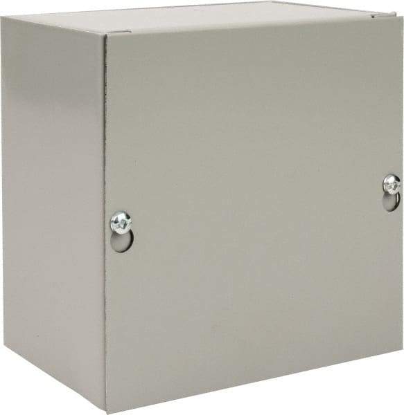 nVent Hoffman - Steel Junction Box Enclosure Screw Flat Cover - NEMA 1, 6" Wide x 6" High x 4" Deep - Apex Tool & Supply