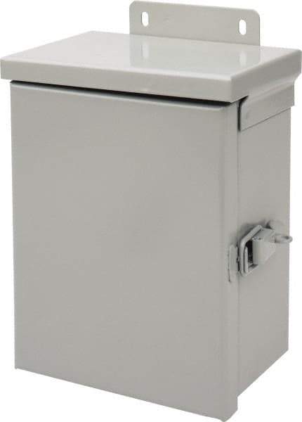 nVent Hoffman - Steel Standard Enclosure Hinge Flat Cover - NEMA 3R, 6" Wide x 8" High x 4" Deep, Watertight - Apex Tool & Supply